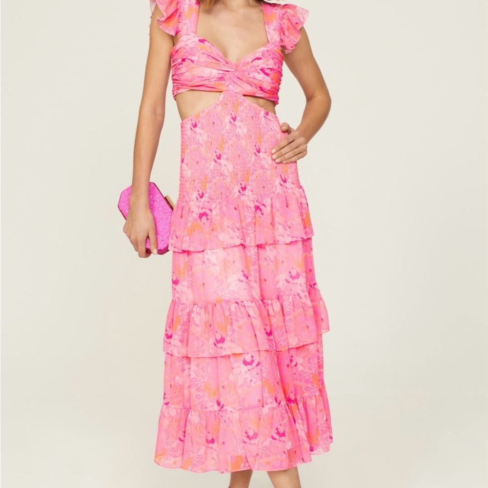 Floral Pink Ruffle Dress